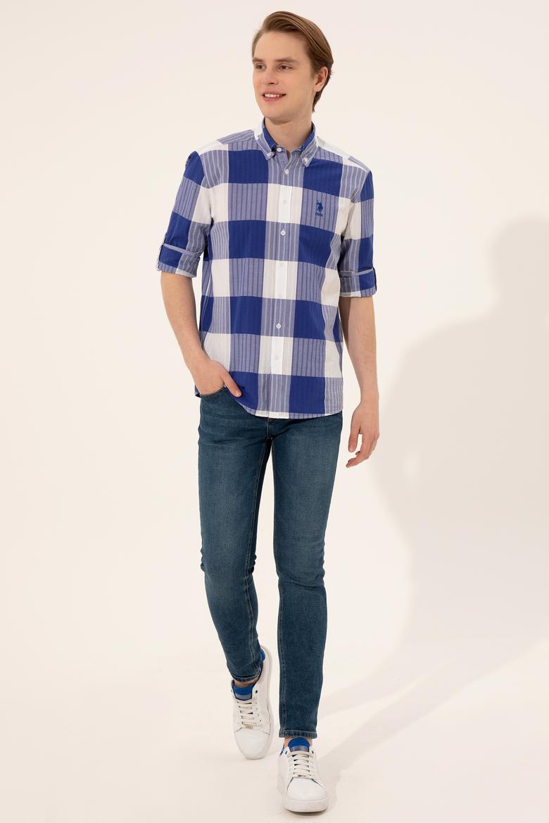 Erkek Mavi Uzun Kollu Gömlek - 50248204028