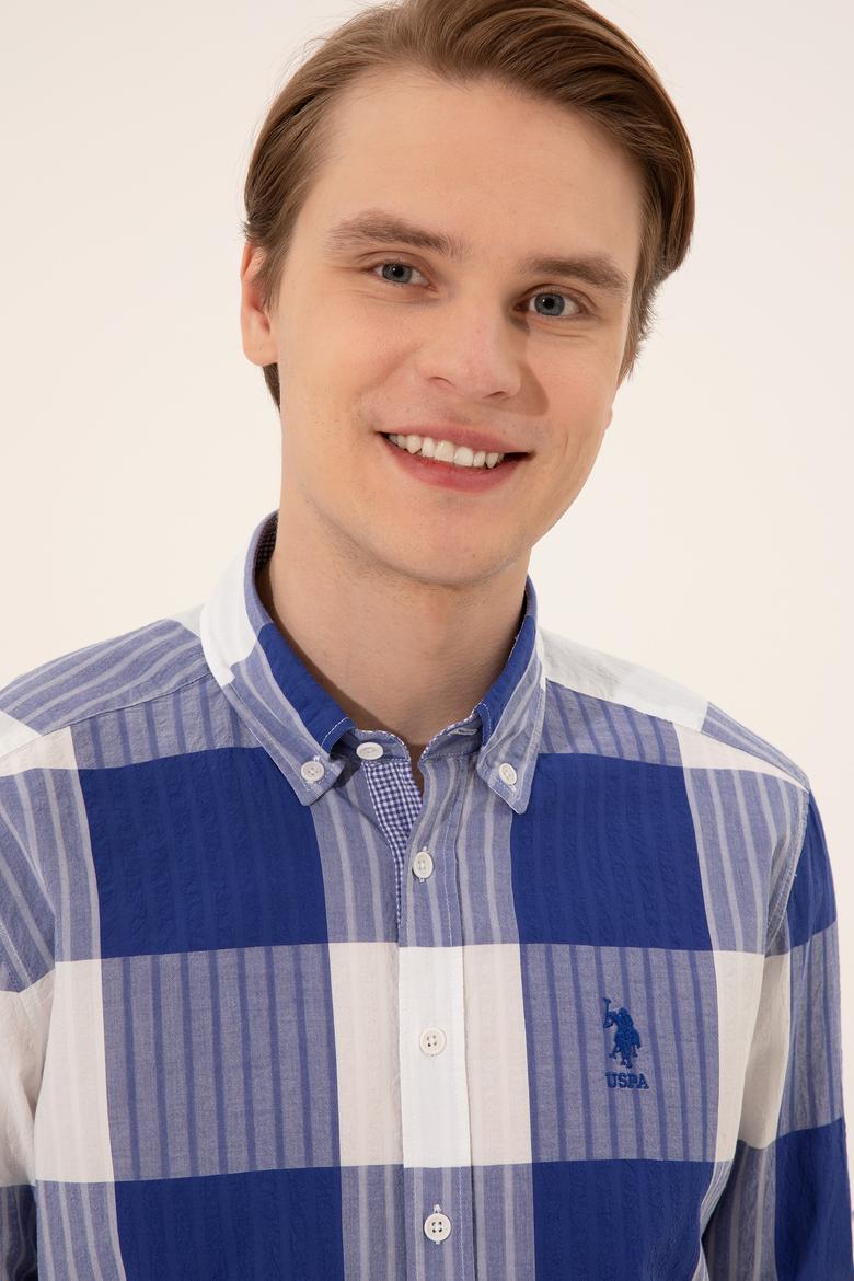 Erkek Mavi Uzun Kollu Gömlek - 50248204028