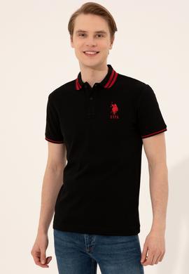 Erkek Siyah Polo Yaka Basic T-Shirt - 50249145037