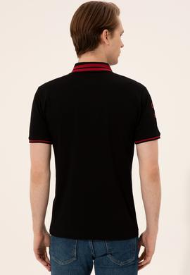 Erkek Siyah Polo Yaka Basic T-Shirt - 50249145037