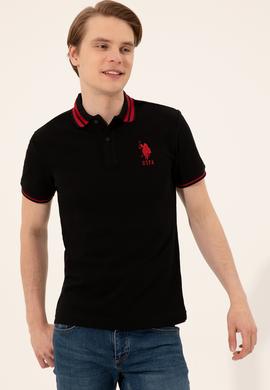Erkek Siyah Polo Yaka Basic T-Shirt - 50249145037