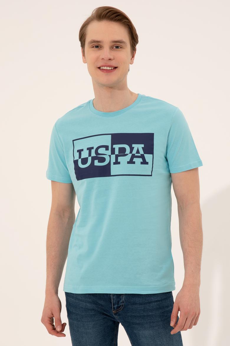 Erkek Turkuaz Bisiklet Yaka Tişört - 50247339202