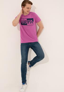 Erkek Menekşe Bisiklet Yaka Tişört - 50247339162