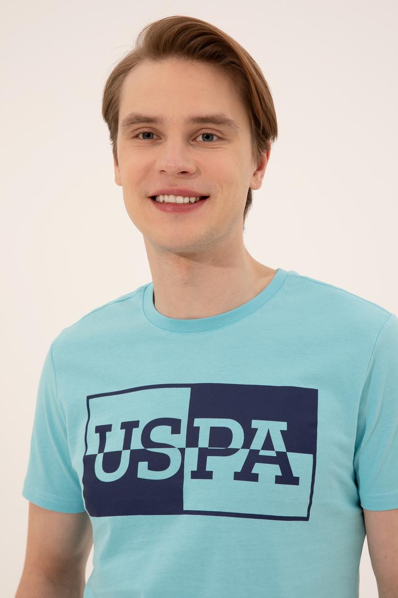 Erkek Turkuaz Bisiklet Yaka Tişört - 50247339202