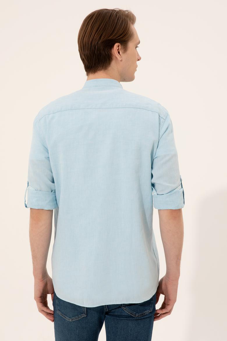 Erkek Turkuaz Uzun Kollu Gömlek - 50246340018