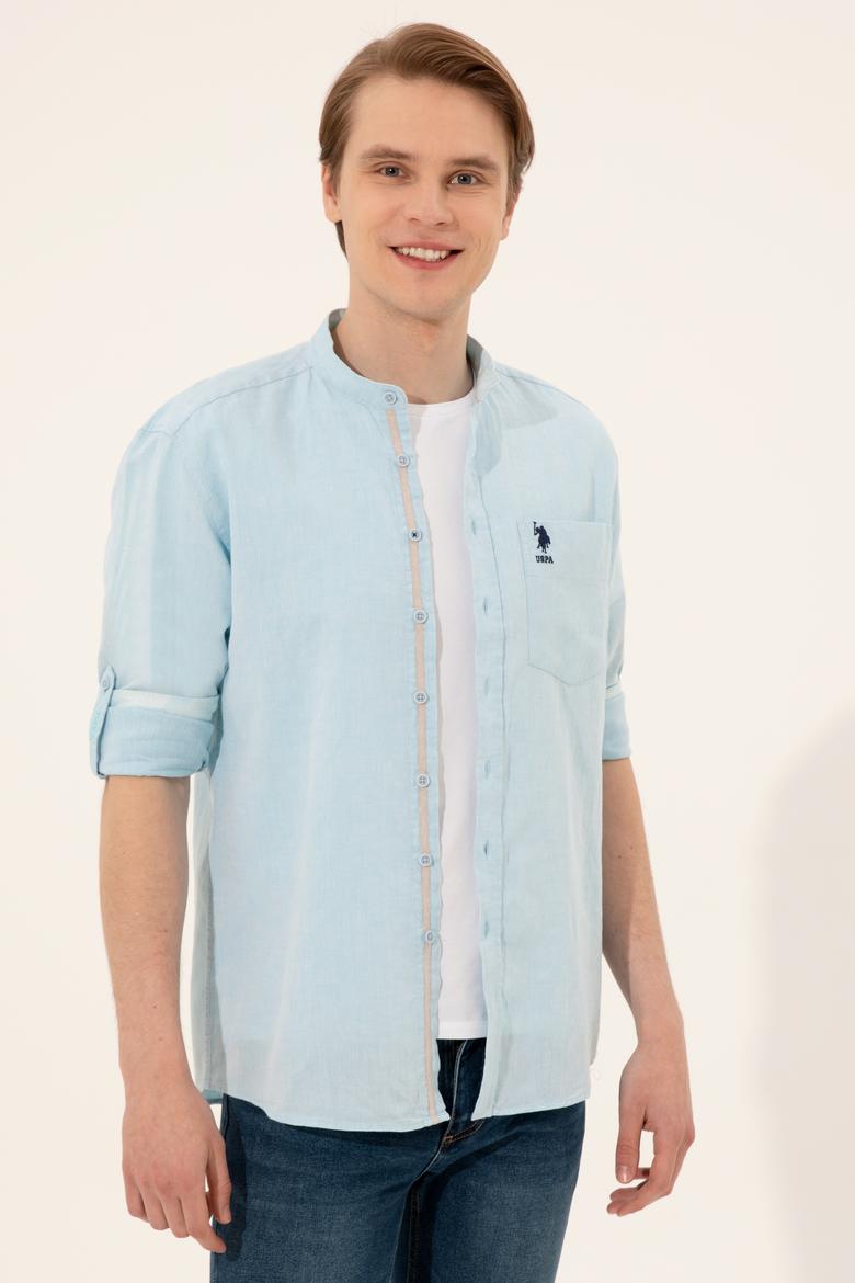 Erkek Turkuaz Uzun Kollu Gömlek