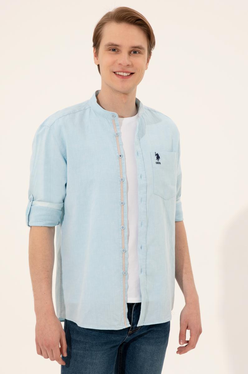 Erkek Turkuaz Uzun Kollu Gömlek