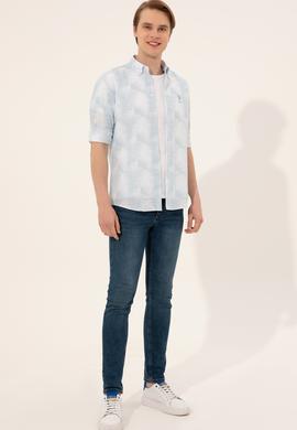 Erkek Mavi Uzun Kollu Gömlek - 50247483023