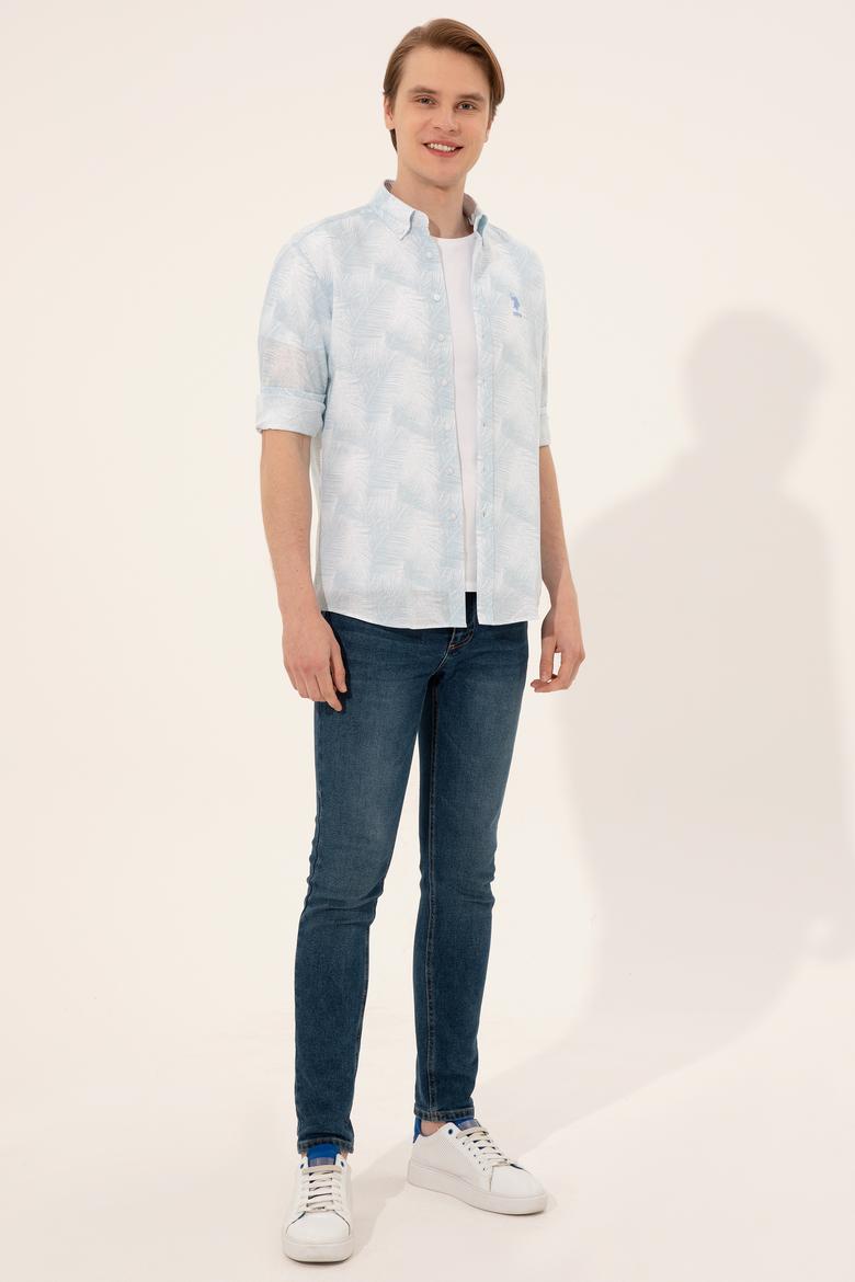 Erkek Mavi Uzun Kollu Gömlek - 50247483023