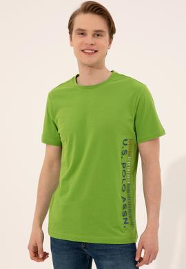 Erkek Elma Yeşili Bisiklet Yaka Tişört - 50248615014