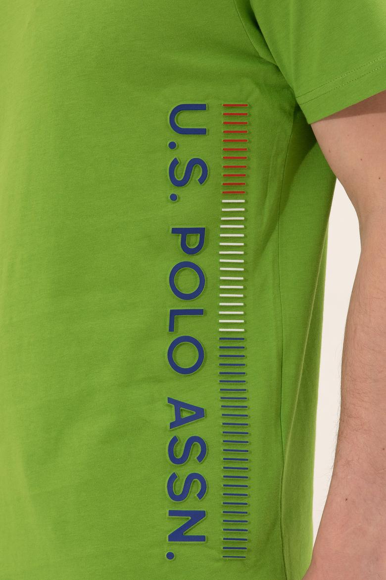 Erkek Elma Yeşili Bisiklet Yaka Tişört - 50248615014