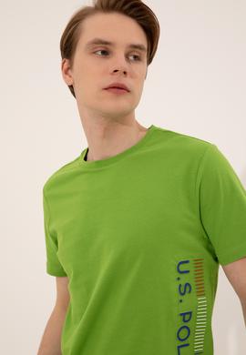 Erkek Elma Yeşili Bisiklet Yaka Tişört - 50248615014