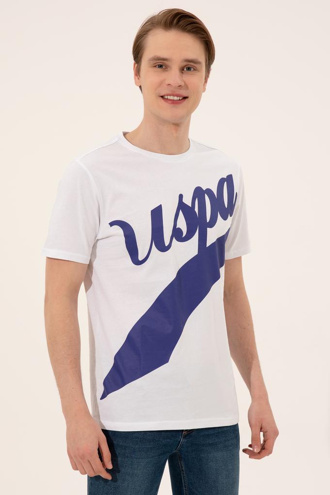 Erkek Beyaz Bisiklet Yaka Tişört