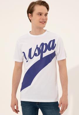 Erkek Beyaz Bisiklet Yaka Tişört - 50248616002