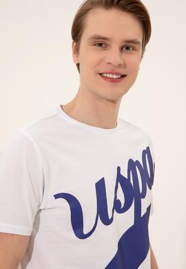 Erkek Beyaz Bisiklet Yaka Tişört - 50248616002