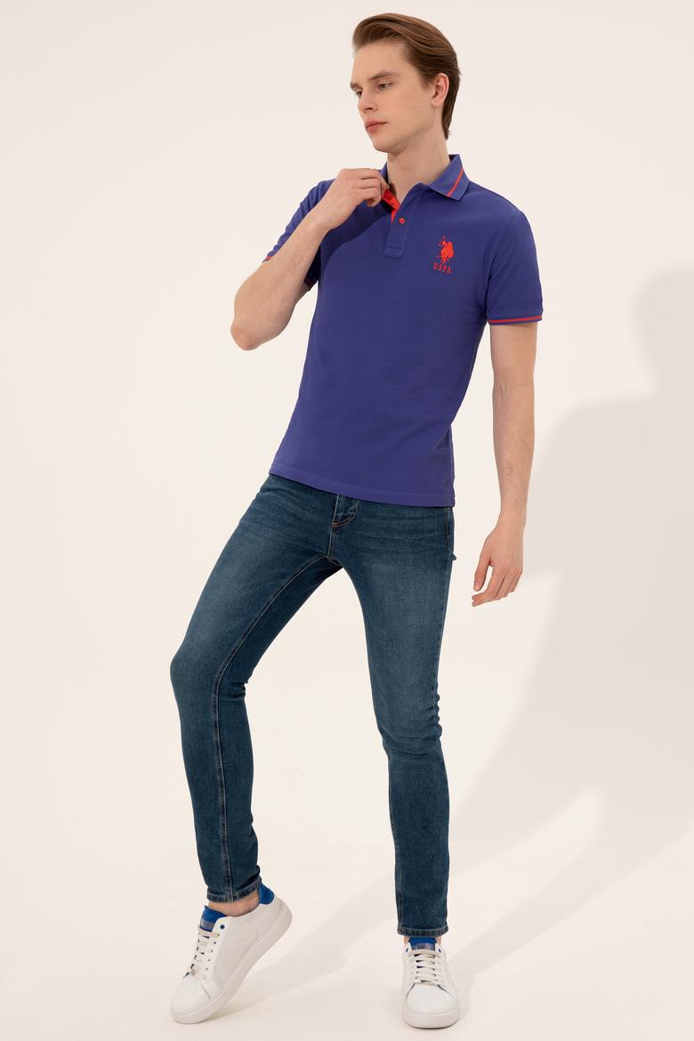 Erkek Mavi Basic Tişört - 50247371106