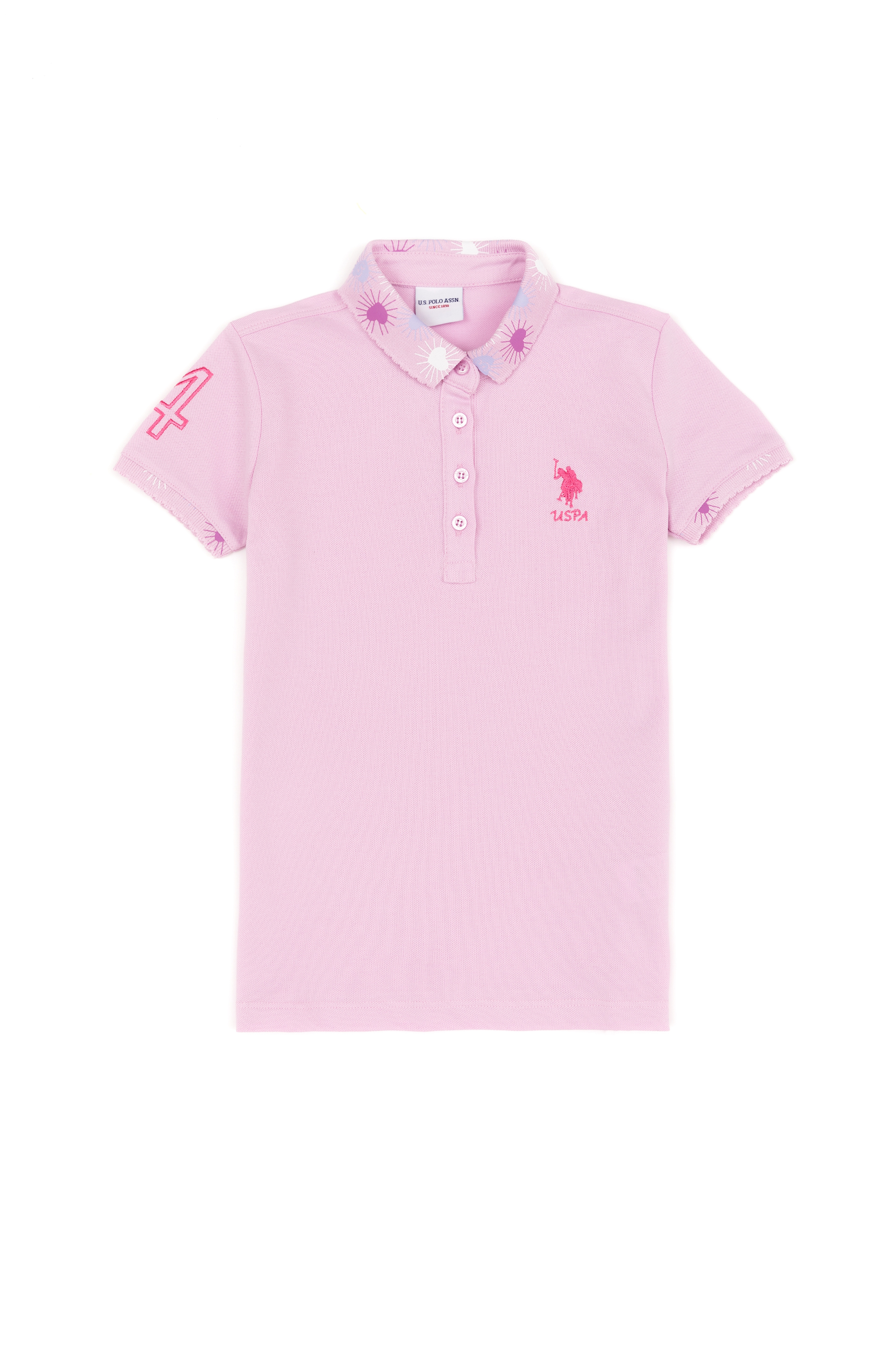 Kız Çocuk Manolya Basic Polo Yaka Tişört - Image 1