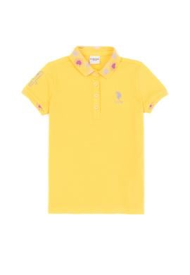 Kız Çocuk Açık Sarı Basic Polo Yaka Tişört - 50246795100