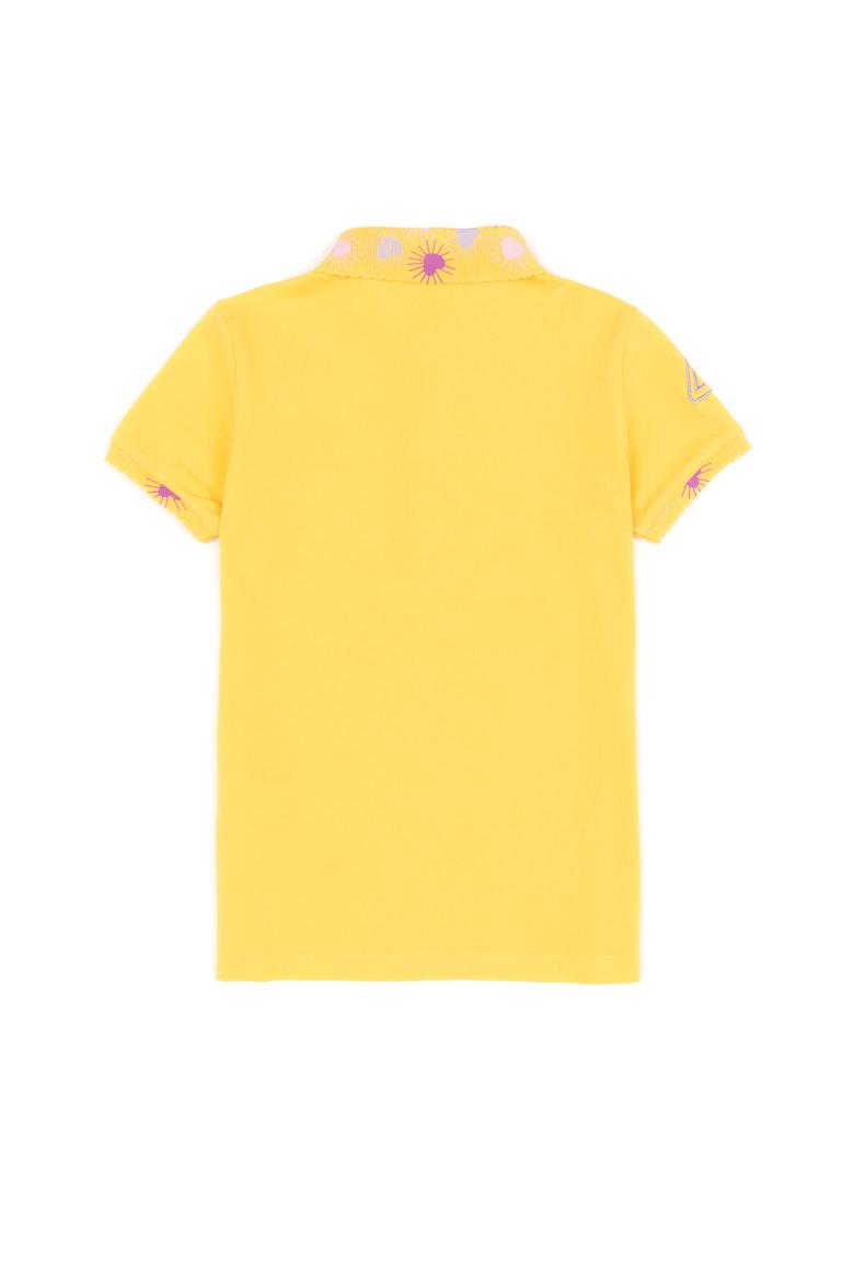 Kız Çocuk Açık Sarı Basic Polo Yaka Tişört - 50246795100
