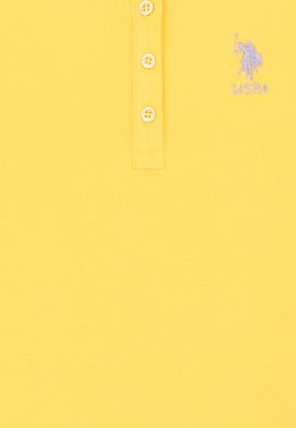 Kız Çocuk Açık Sarı Basic Polo Yaka Tişört - 50246795100