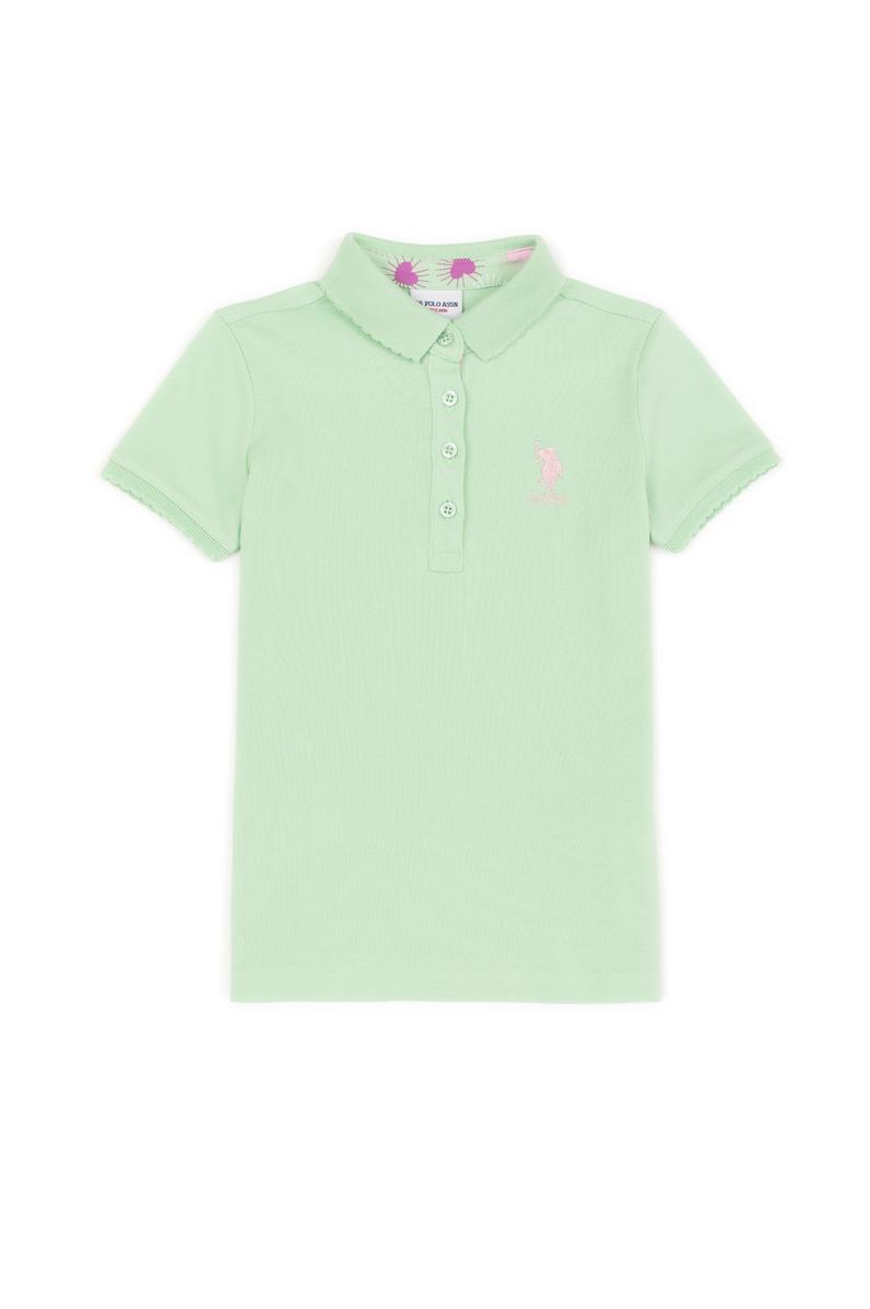 Kız Çocuk Mint Yeşili Basic Polo Yaka Tişört