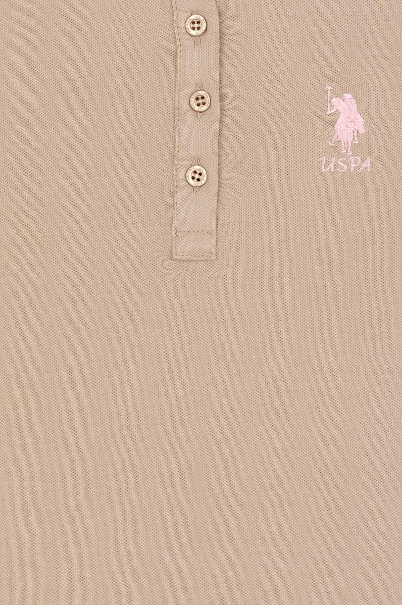 Kız Çocuk Haki Basic Polo Yaka Tişört