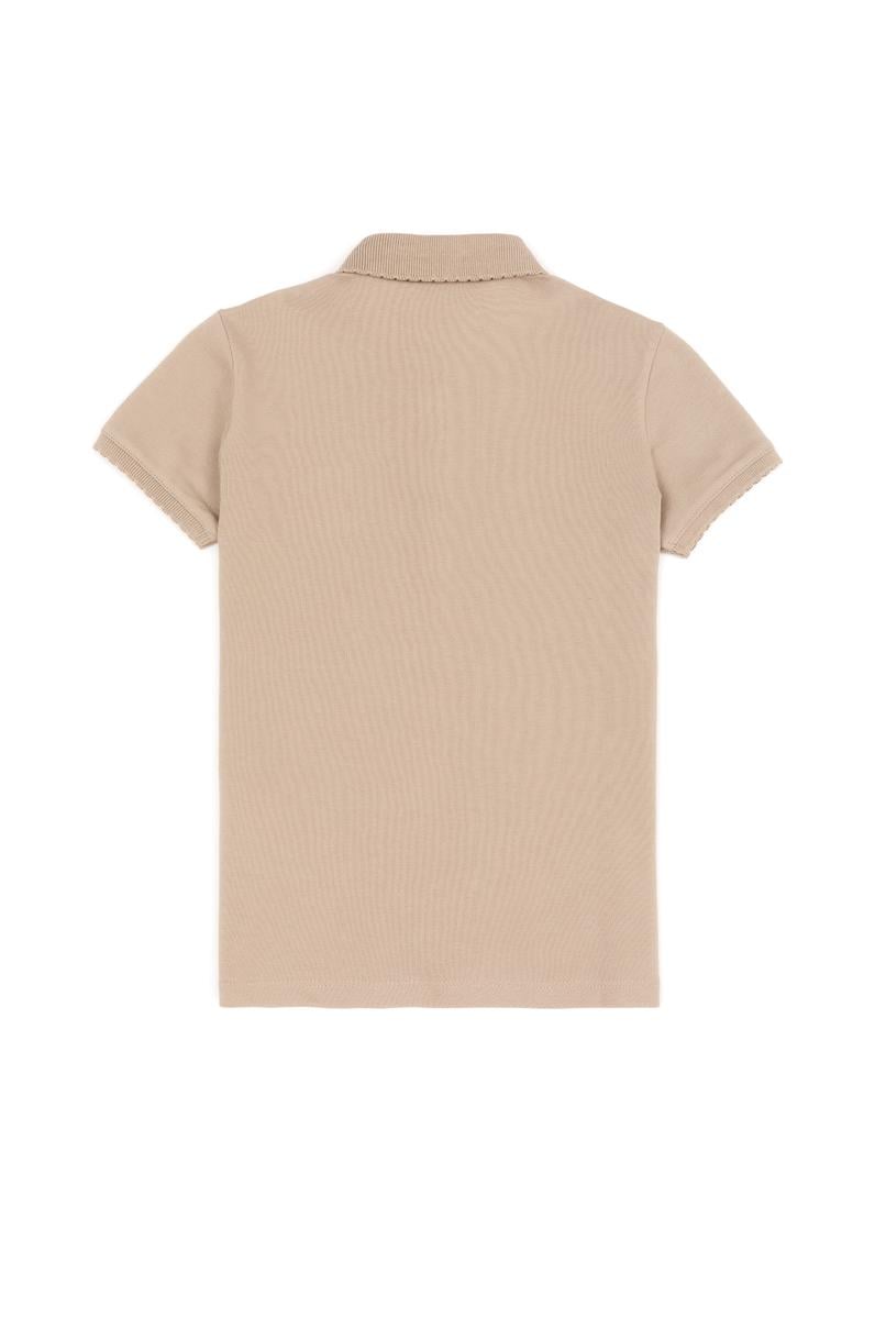 Kız Çocuk Haki Basic Polo Yaka Tişört