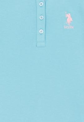 Kız Çocuk Turkuaz Basic Polo Yaka Tişört - 50246800107