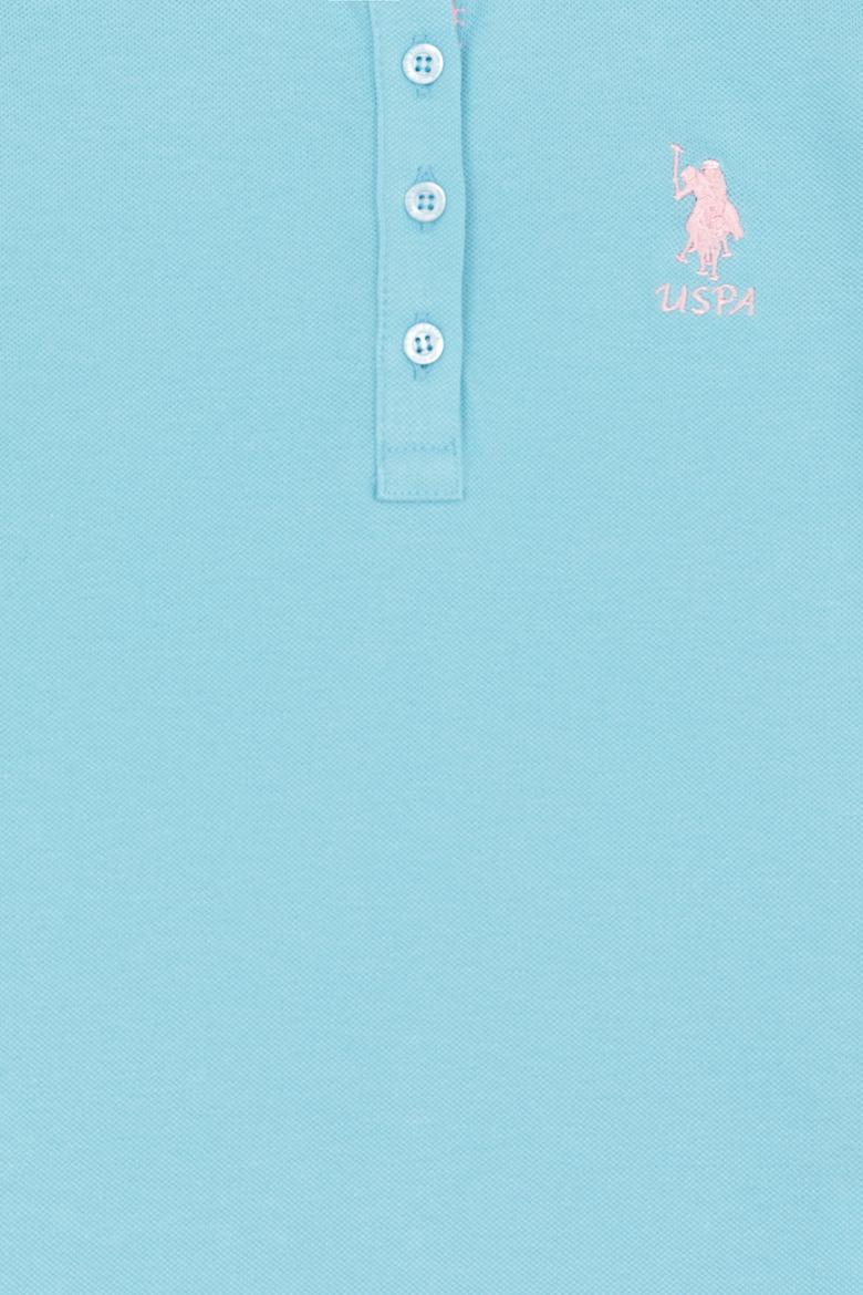 Kız Çocuk Turkuaz Basic Polo Yaka Tişört - 50246800107