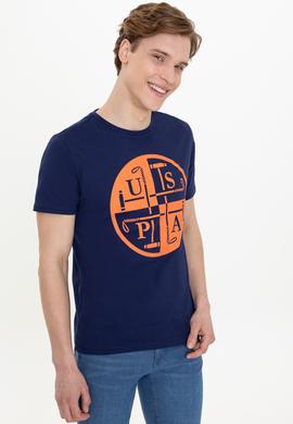 Erkek Lacivert Bisiklet Yaka T-Shirt - 50247330018