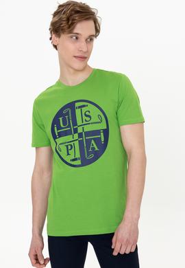 Erkek Elma Yeşili Bisiklet Yaka Tişört - 50247330059