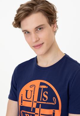 Erkek Lacivert Bisiklet Yaka T-Shirt - 50247330018