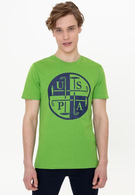 Erkek Elma Yeşili Bisiklet Yaka Tişört - 50247330059