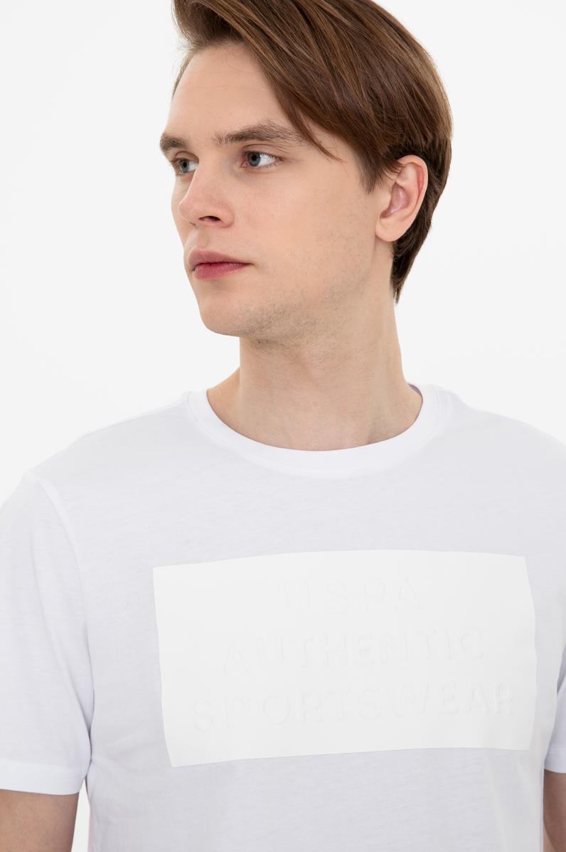 Erkek Beyaz Bisiklet Yaka Tişört