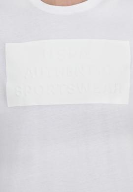 Erkek Beyaz Bisiklet Yaka Tişört - 50248581007