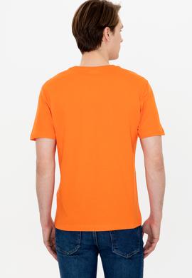 Erkek Turuncu Bisiklet Yaka Tişört - 50248581037