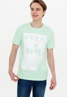 Erkek Mint Bisiklet Yaka Tişört - 50246118046