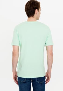 Erkek Mint Bisiklet Yaka Tişört - 50246118046