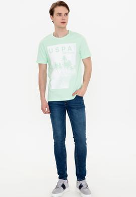 Erkek Mint Bisiklet Yaka Tişört - 50246118046