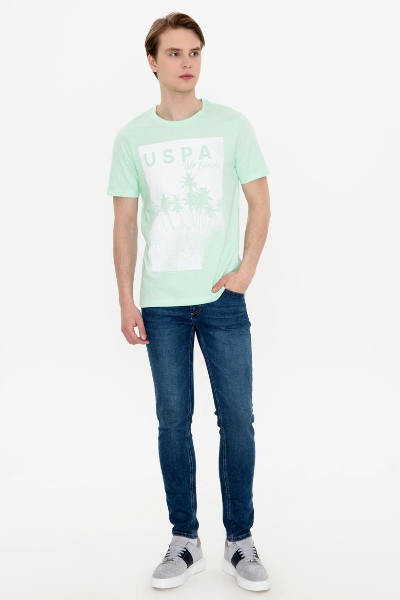 Erkek Mint Bisiklet Yaka Tişört - 50246118046