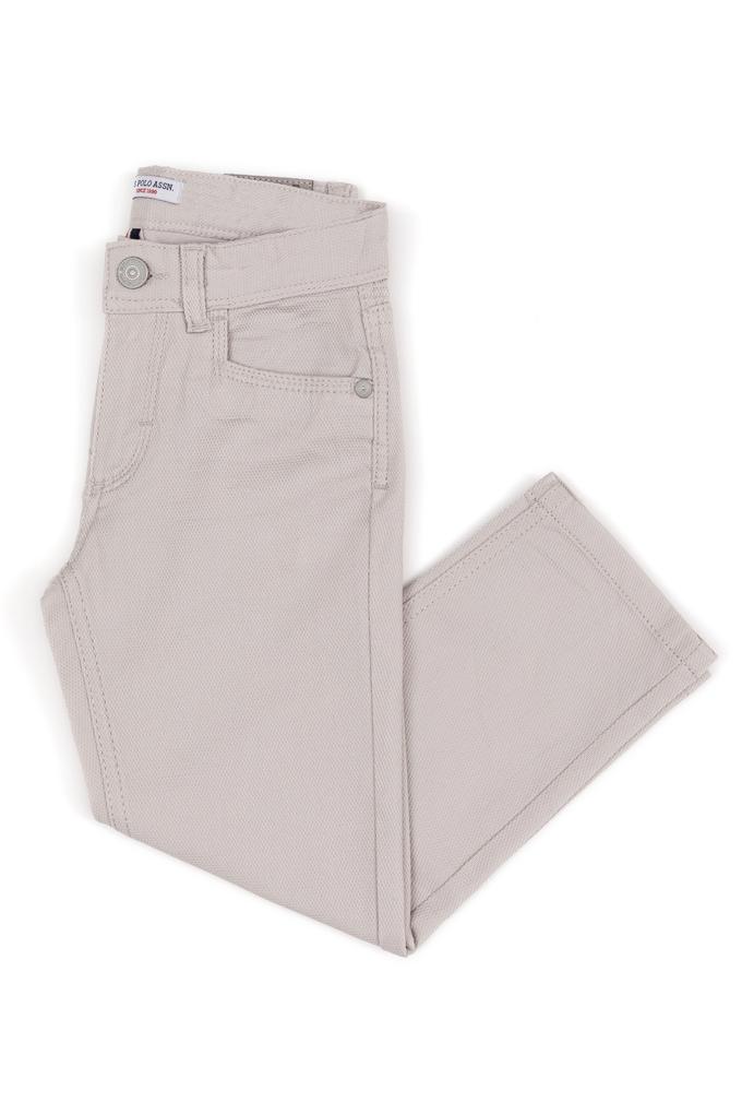 Erkek Çocuk Açık Gri Kanvas Pantolon