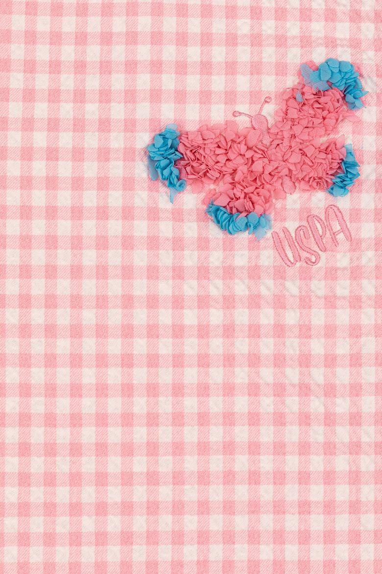 Kız Çocuk Pembe Dokuma Elbise - 50246417004