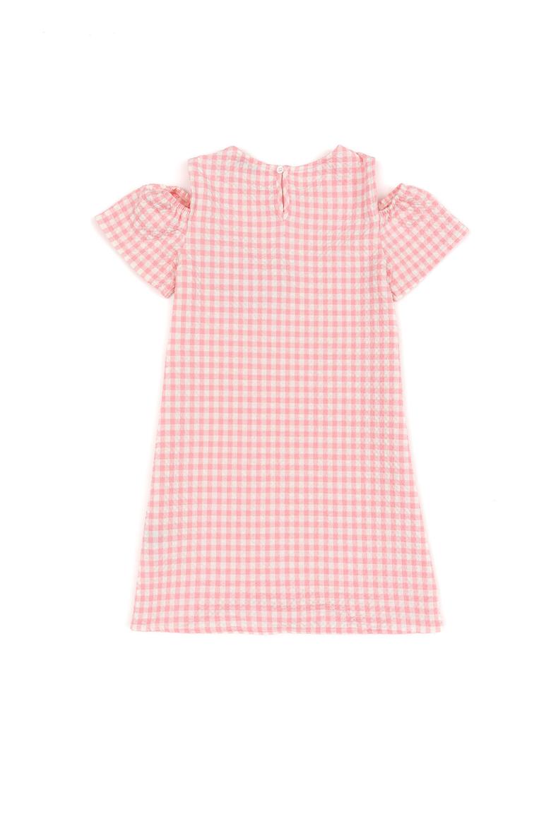 Kız Çocuk Pembe Dokuma Elbise - 50246417004
