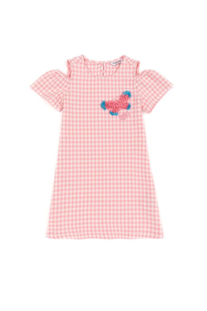 Kız Çocuk Pembe Dokuma Elbise