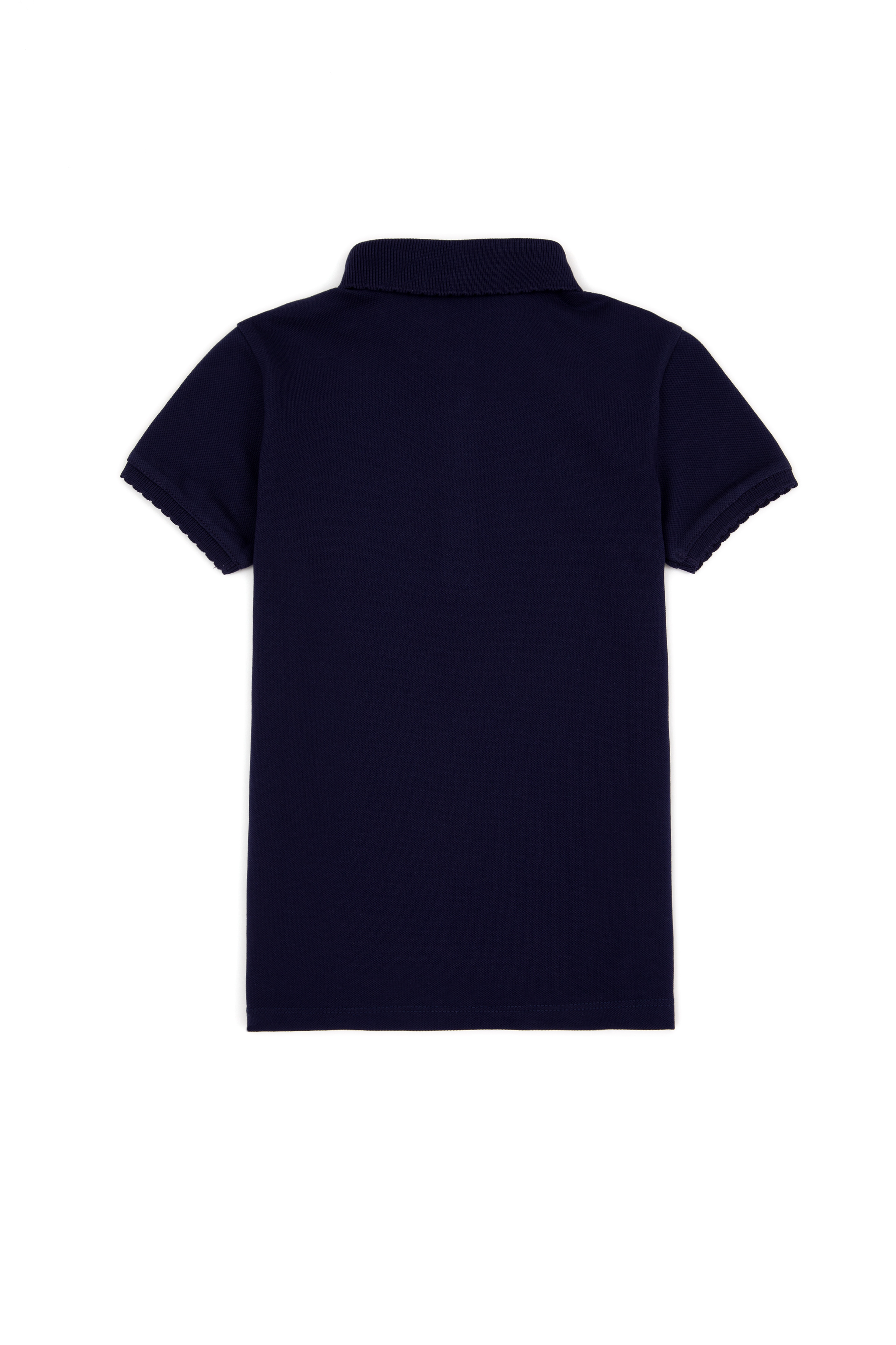 Kız Çocuk Lacivert Basic Polo Yaka Tişört - Image 2