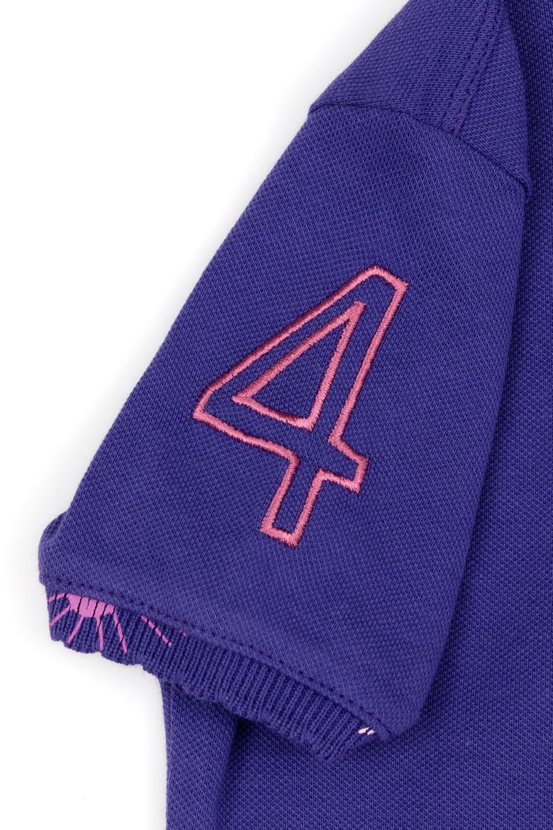 Kız Çocuk Mavi Basic Polo Yaka Tişört - 50246795094