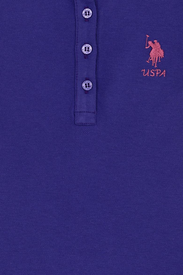 Kız Çocuk Mavi Basic Polo Yaka Tişört - 50246795094