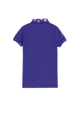 Kız Çocuk Mavi Basic Polo Yaka Tişört - 50246795094