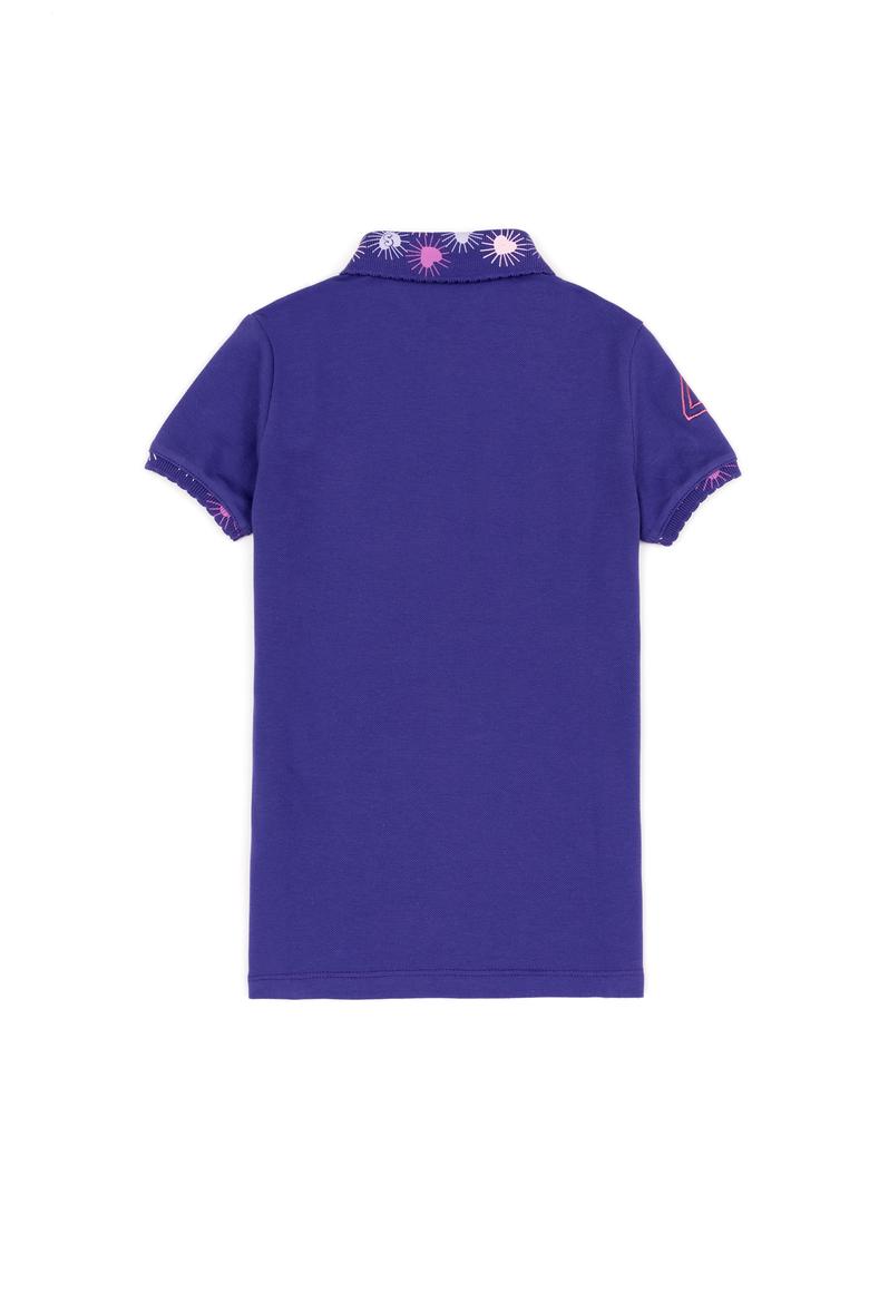 Kız Çocuk Mavi Basic Polo Yaka Tişört - 50246795094