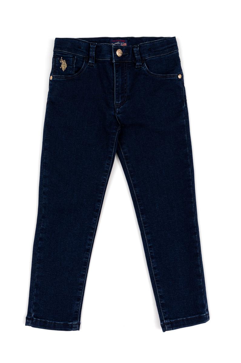 Kız Çocuk Koyu Mavi Jean Pantolon
